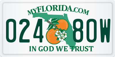FL license plate 0248OW
