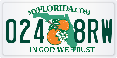 FL license plate 0248RW