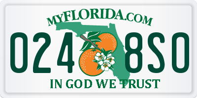 FL license plate 0248SO