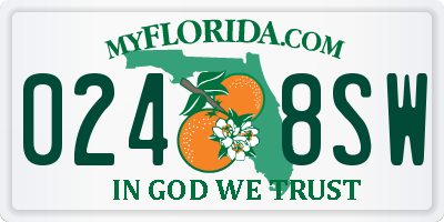 FL license plate 0248SW