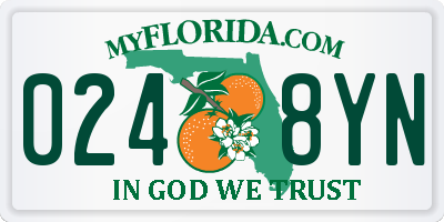 FL license plate 0248YN