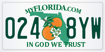 FL license plate 0248YW