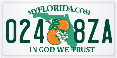 FL license plate 0248ZA
