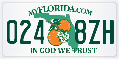 FL license plate 0248ZH