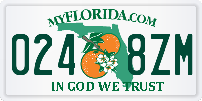 FL license plate 0248ZM