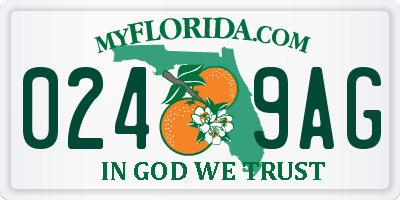 FL license plate 0249AG
