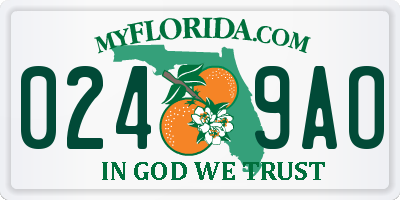 FL license plate 0249AO