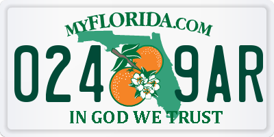 FL license plate 0249AR