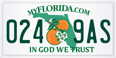 FL license plate 0249AS