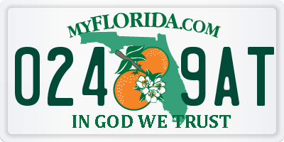 FL license plate 0249AT