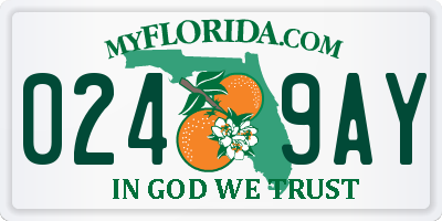 FL license plate 0249AY