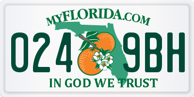 FL license plate 0249BH