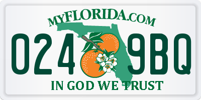 FL license plate 0249BQ