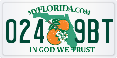 FL license plate 0249BT