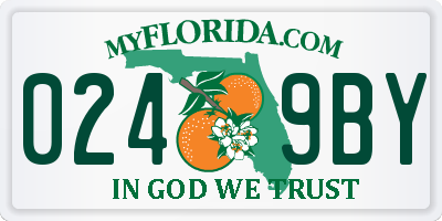 FL license plate 0249BY