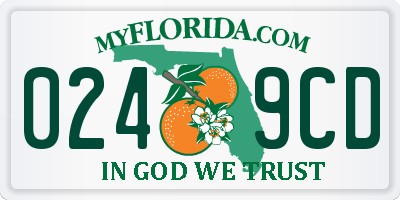 FL license plate 0249CD