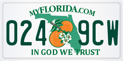 FL license plate 0249CW