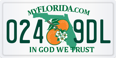 FL license plate 0249DL