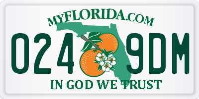 FL license plate 0249DM