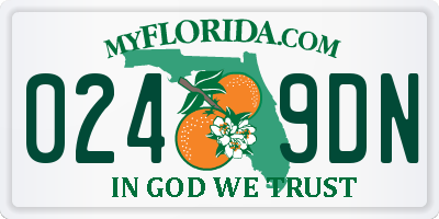 FL license plate 0249DN