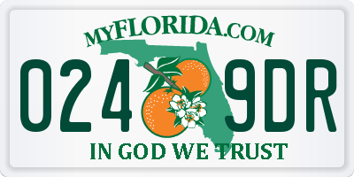 FL license plate 0249DR