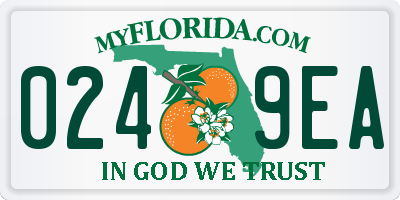 FL license plate 0249EA