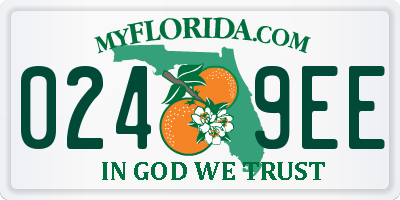 FL license plate 0249EE