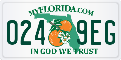 FL license plate 0249EG