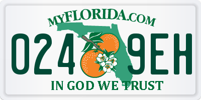FL license plate 0249EH