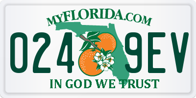 FL license plate 0249EV