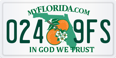FL license plate 0249FS