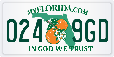 FL license plate 0249GD
