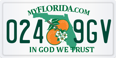 FL license plate 0249GV