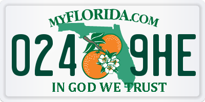 FL license plate 0249HE