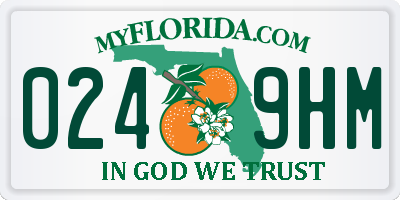 FL license plate 0249HM
