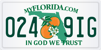 FL license plate 0249IG