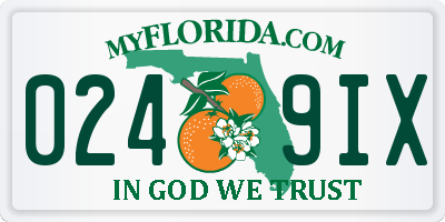 FL license plate 0249IX
