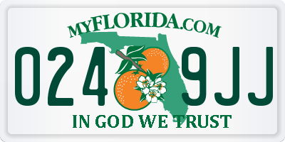 FL license plate 0249JJ