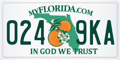 FL license plate 0249KA