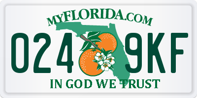FL license plate 0249KF