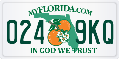 FL license plate 0249KQ