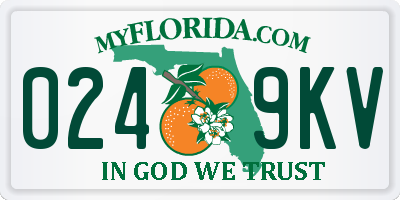 FL license plate 0249KV