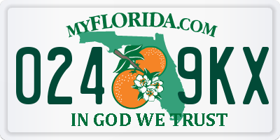 FL license plate 0249KX