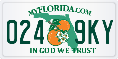 FL license plate 0249KY