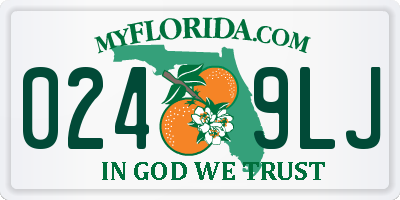 FL license plate 0249LJ