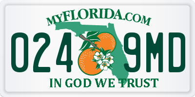 FL license plate 0249MD