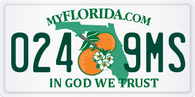FL license plate 0249MS