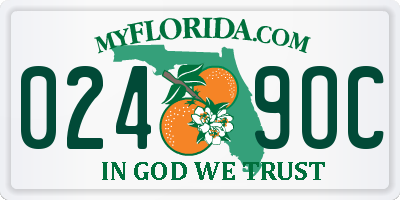 FL license plate 0249OC
