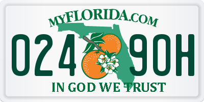 FL license plate 0249OH