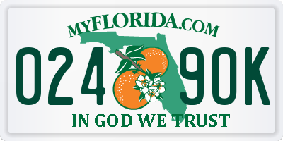 FL license plate 0249OK